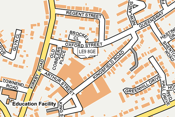 LE9 8GE map - OS OpenMap – Local (Ordnance Survey)