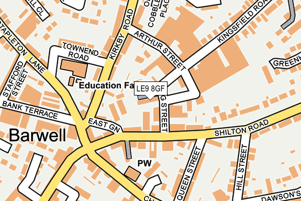 LE9 8GF map - OS OpenMap – Local (Ordnance Survey)