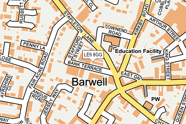 LE9 8GG map - OS OpenMap – Local (Ordnance Survey)