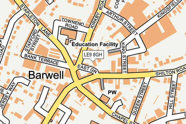 LE9 8GH map - OS OpenMap – Local (Ordnance Survey)