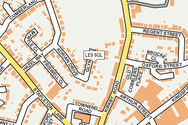 LE9 8GL map - OS OpenMap – Local (Ordnance Survey)