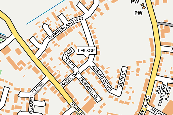 LE9 8GP map - OS OpenMap – Local (Ordnance Survey)