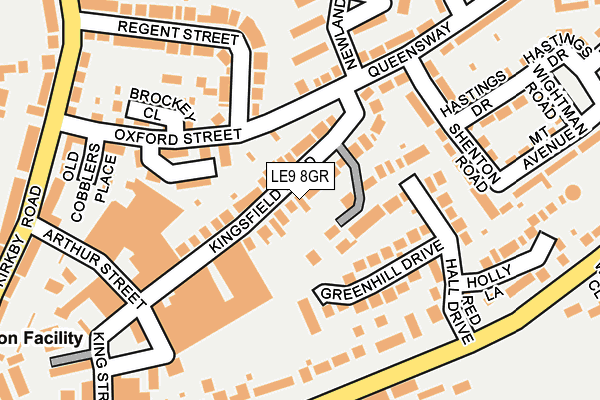 LE9 8GR map - OS OpenMap – Local (Ordnance Survey)