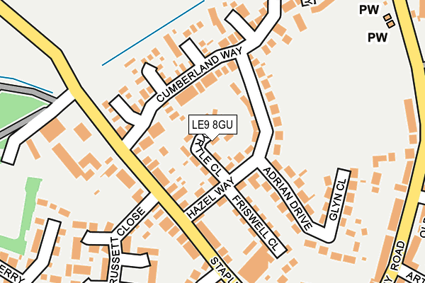 LE9 8GU map - OS OpenMap – Local (Ordnance Survey)