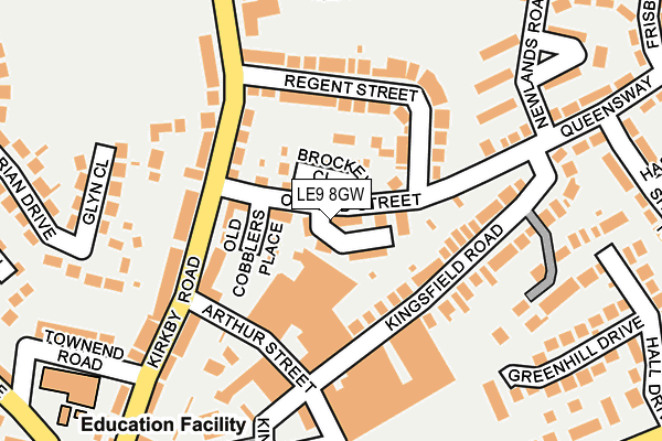 LE9 8GW map - OS OpenMap – Local (Ordnance Survey)