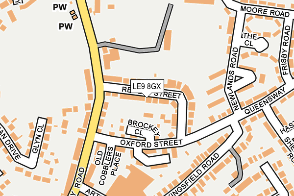 LE9 8GX map - OS OpenMap – Local (Ordnance Survey)