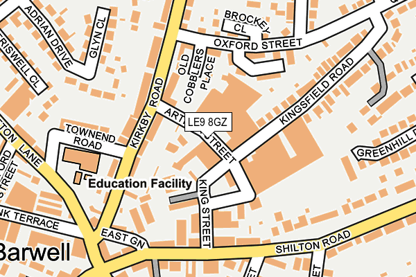 LE9 8GZ map - OS OpenMap – Local (Ordnance Survey)