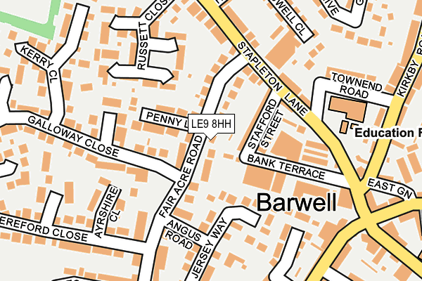 LE9 8HH map - OS OpenMap – Local (Ordnance Survey)