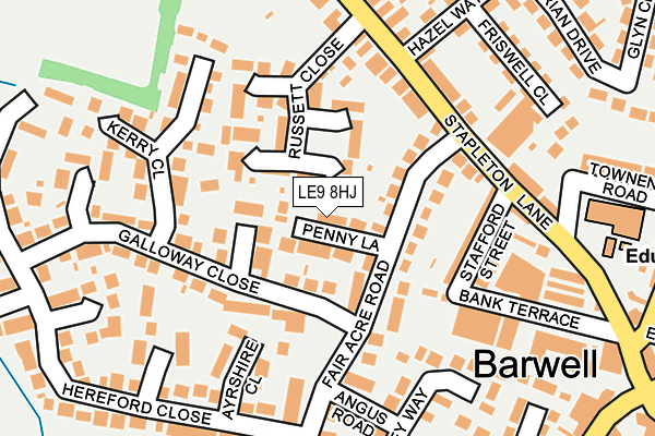 LE9 8HJ map - OS OpenMap – Local (Ordnance Survey)