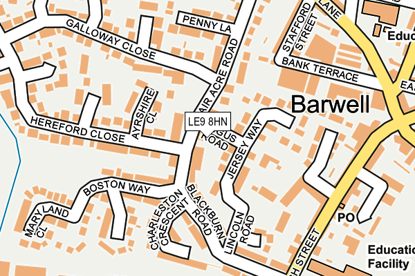 LE9 8HN map - OS OpenMap – Local (Ordnance Survey)