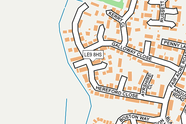 LE9 8HS map - OS OpenMap – Local (Ordnance Survey)