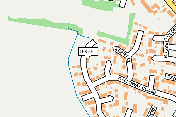 LE9 8HU map - OS OpenMap – Local (Ordnance Survey)