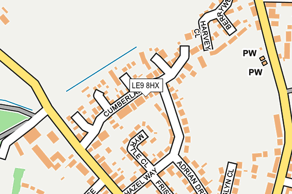 LE9 8HX map - OS OpenMap – Local (Ordnance Survey)
