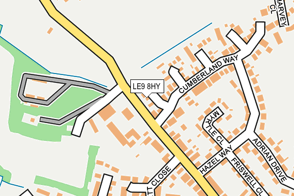 LE9 8HY map - OS OpenMap – Local (Ordnance Survey)