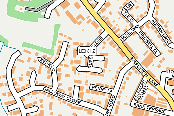 LE9 8HZ map - OS OpenMap – Local (Ordnance Survey)