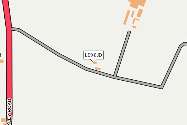 LE9 8JD map - OS OpenMap – Local (Ordnance Survey)