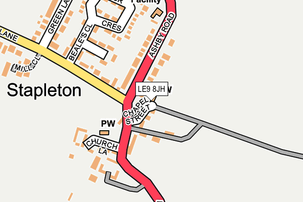 LE9 8JH map - OS OpenMap – Local (Ordnance Survey)