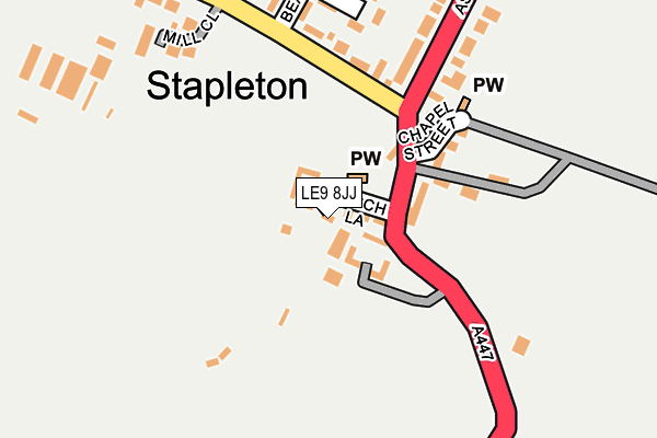 LE9 8JJ map - OS OpenMap – Local (Ordnance Survey)