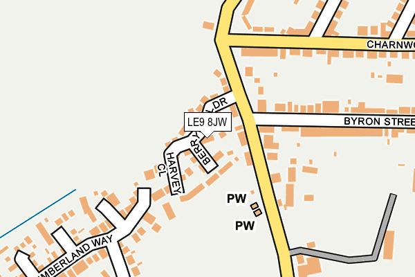 LE9 8JW map - OS OpenMap – Local (Ordnance Survey)