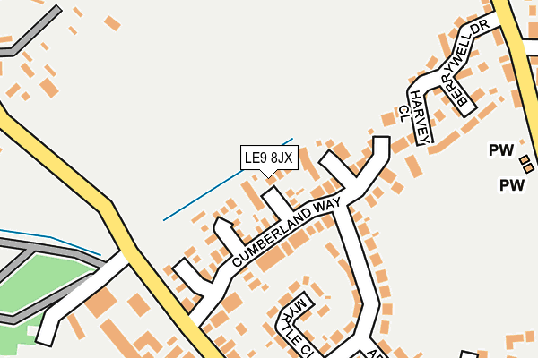LE9 8JX map - OS OpenMap – Local (Ordnance Survey)