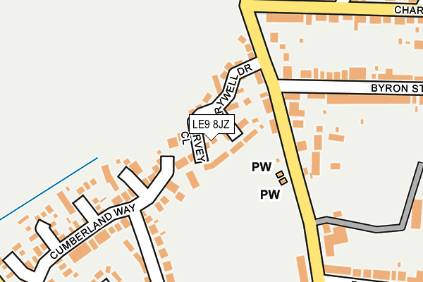 LE9 8JZ map - OS OpenMap – Local (Ordnance Survey)
