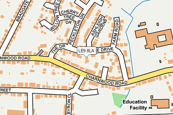 LE9 8LA map - OS OpenMap – Local (Ordnance Survey)