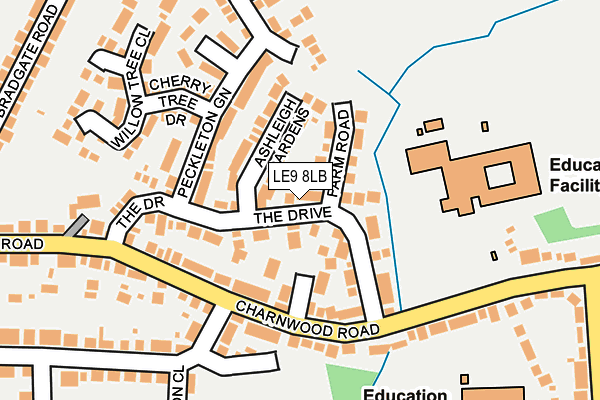 LE9 8LB map - OS OpenMap – Local (Ordnance Survey)