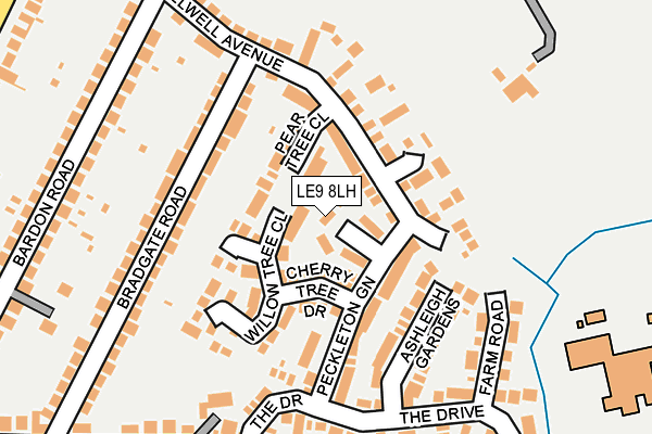 LE9 8LH map - OS OpenMap – Local (Ordnance Survey)