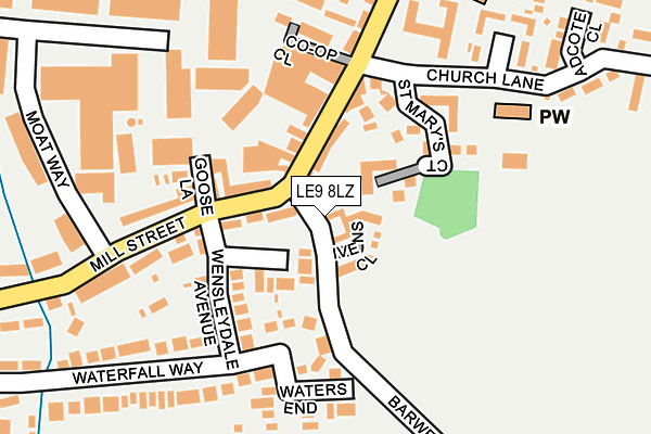 LE9 8LZ map - OS OpenMap – Local (Ordnance Survey)