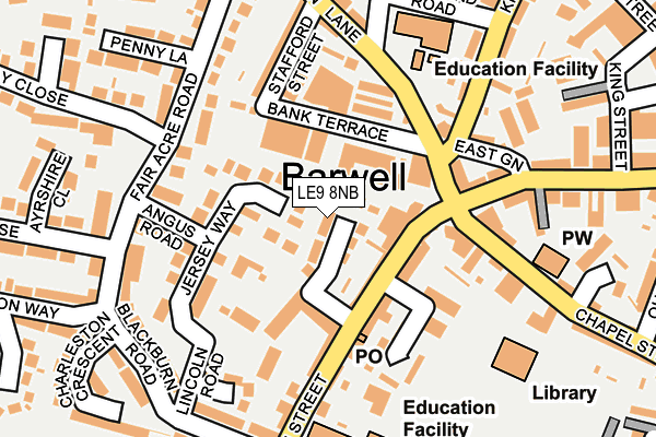 LE9 8NB map - OS OpenMap – Local (Ordnance Survey)