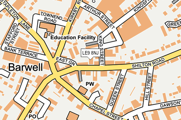 LE9 8NJ map - OS OpenMap – Local (Ordnance Survey)