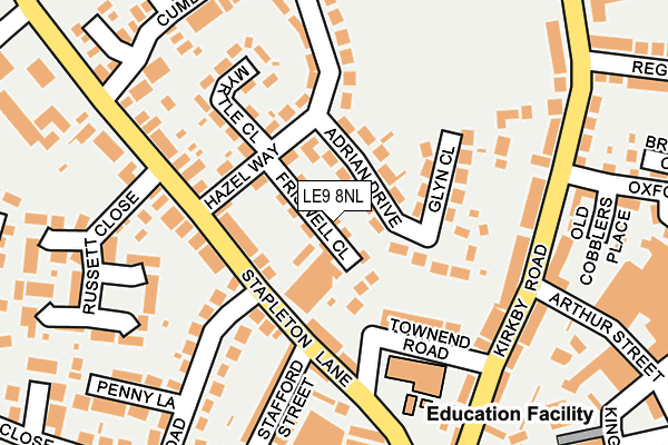 LE9 8NL map - OS OpenMap – Local (Ordnance Survey)