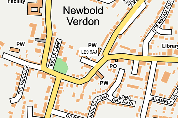 Map of NEWBOLD VERDON (RECTORY GARDENS) MANAGEMENT COMPANY LIMITED at local scale