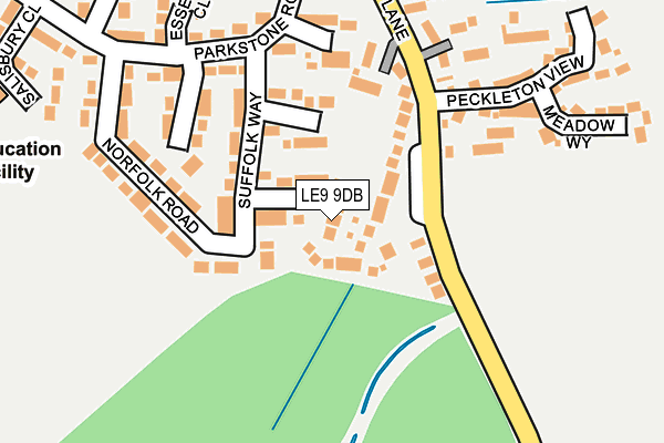 LE9 9DB map - OS OpenMap – Local (Ordnance Survey)