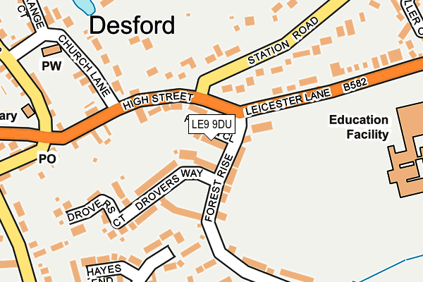 LE9 9DU map - OS OpenMap – Local (Ordnance Survey)
