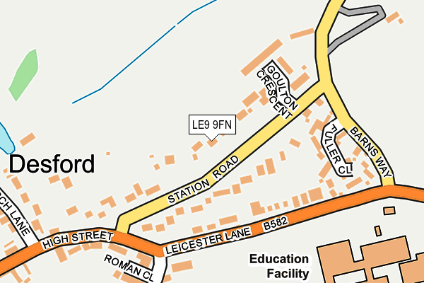 LE9 9FN map - OS OpenMap – Local (Ordnance Survey)