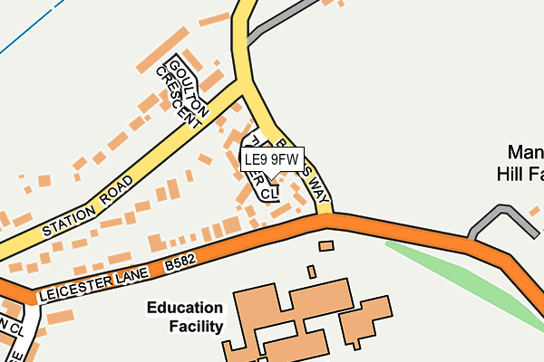 LE9 9FW map - OS OpenMap – Local (Ordnance Survey)