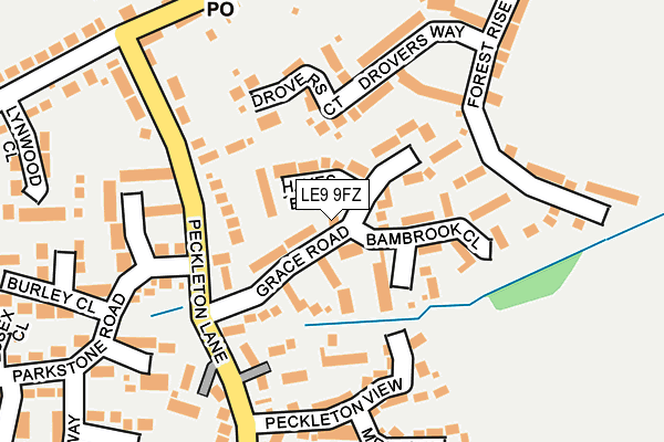 LE9 9FZ map - OS OpenMap – Local (Ordnance Survey)