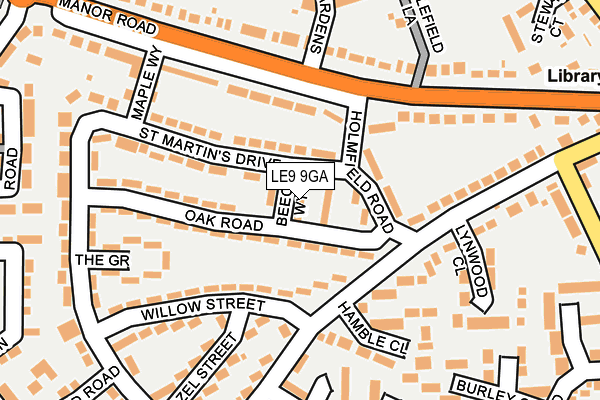 LE9 9GA map - OS OpenMap – Local (Ordnance Survey)