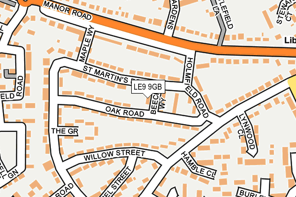 LE9 9GB map - OS OpenMap – Local (Ordnance Survey)