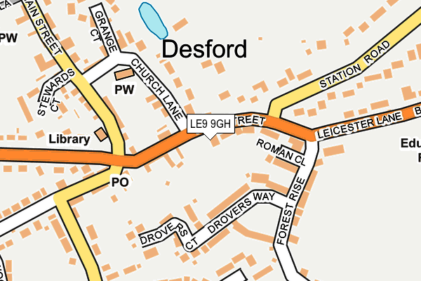 LE9 9GH map - OS OpenMap – Local (Ordnance Survey)