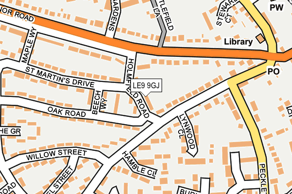 LE9 9GJ map - OS OpenMap – Local (Ordnance Survey)
