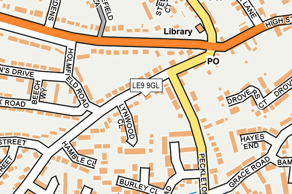 LE9 9GL map - OS OpenMap – Local (Ordnance Survey)