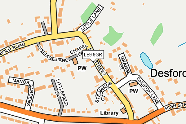 LE9 9GR map - OS OpenMap – Local (Ordnance Survey)