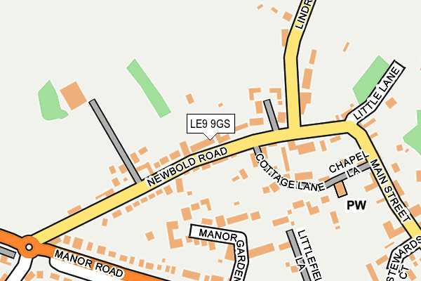 LE9 9GS map - OS OpenMap – Local (Ordnance Survey)