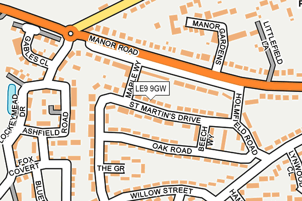 LE9 9GW map - OS OpenMap – Local (Ordnance Survey)