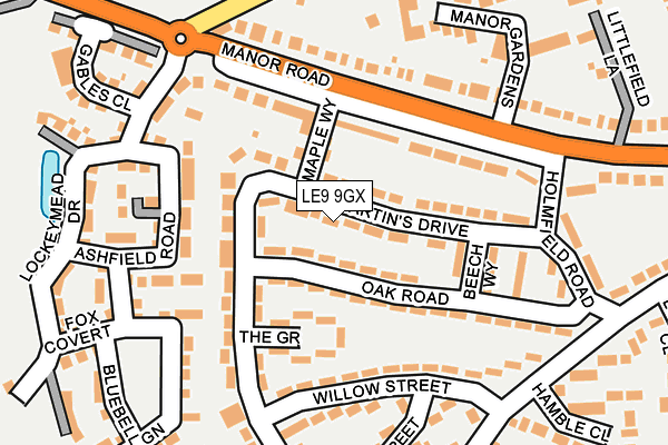 LE9 9GX map - OS OpenMap – Local (Ordnance Survey)