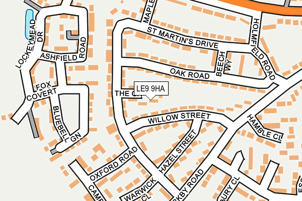 LE9 9HA map - OS OpenMap – Local (Ordnance Survey)