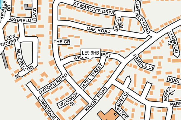 LE9 9HB map - OS OpenMap – Local (Ordnance Survey)