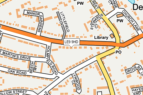 LE9 9HD map - OS OpenMap – Local (Ordnance Survey)